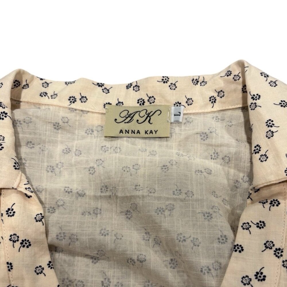 Anna Kay Made in France Floral Shirt Dress M Cotton‎ Cottagecore Duster Layering - Picture 6 of 6